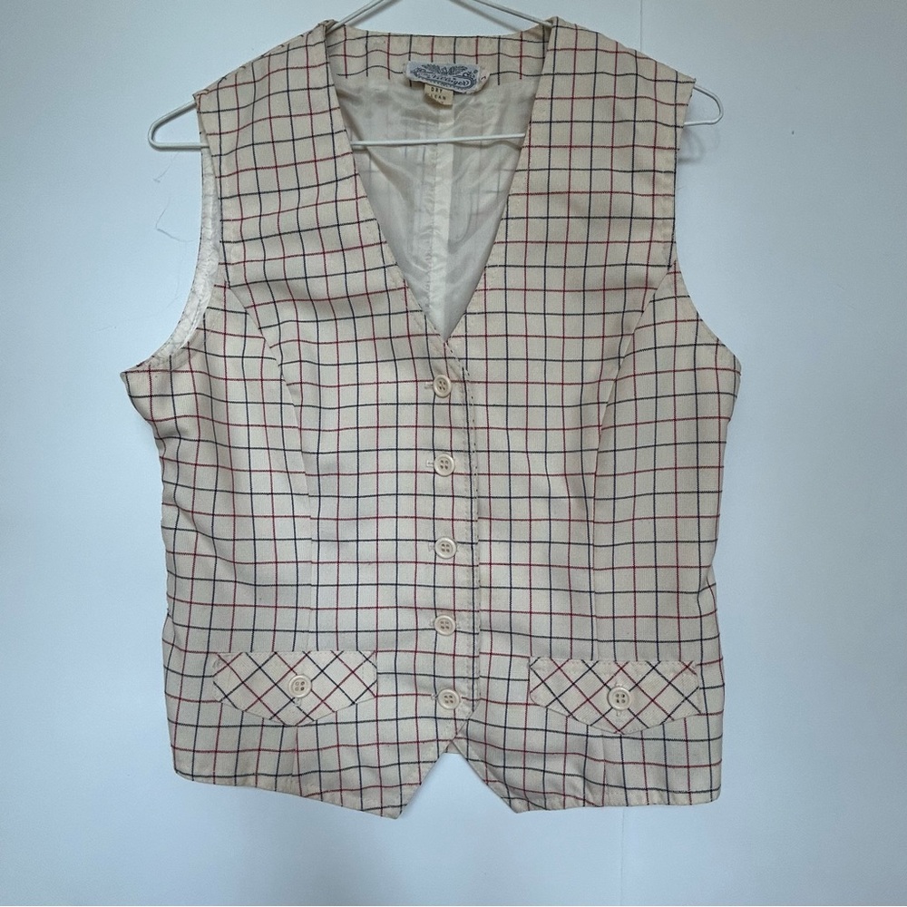 The Villager Cream 70’s Regency Era Bridgerton Style Button Vest Steampunk Sz 10